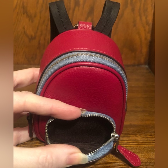 NWT-Coach-Mini Court Backpack🎒Keychain/Bag Charm-Dark Cardinal Red-$138 - Picture 10 of 12